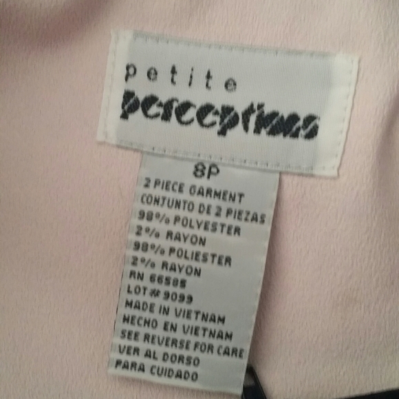 Perceptions~ NWT ~ Nice Navy suit with pink pokadots - Picture 3 of 6